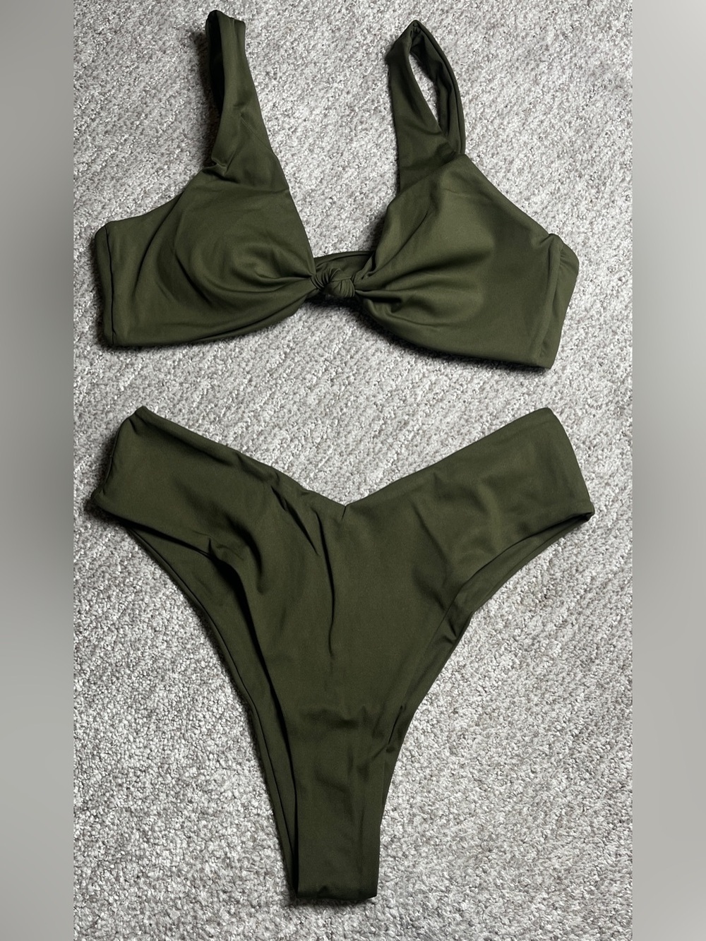 Geluboao Army Green High Cut Bikini Trendy Slim Fit Bralettes S 956/b1-1